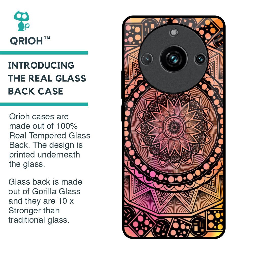 Floral Mandala Glass Case for Realme 11 Pro Plus 5G