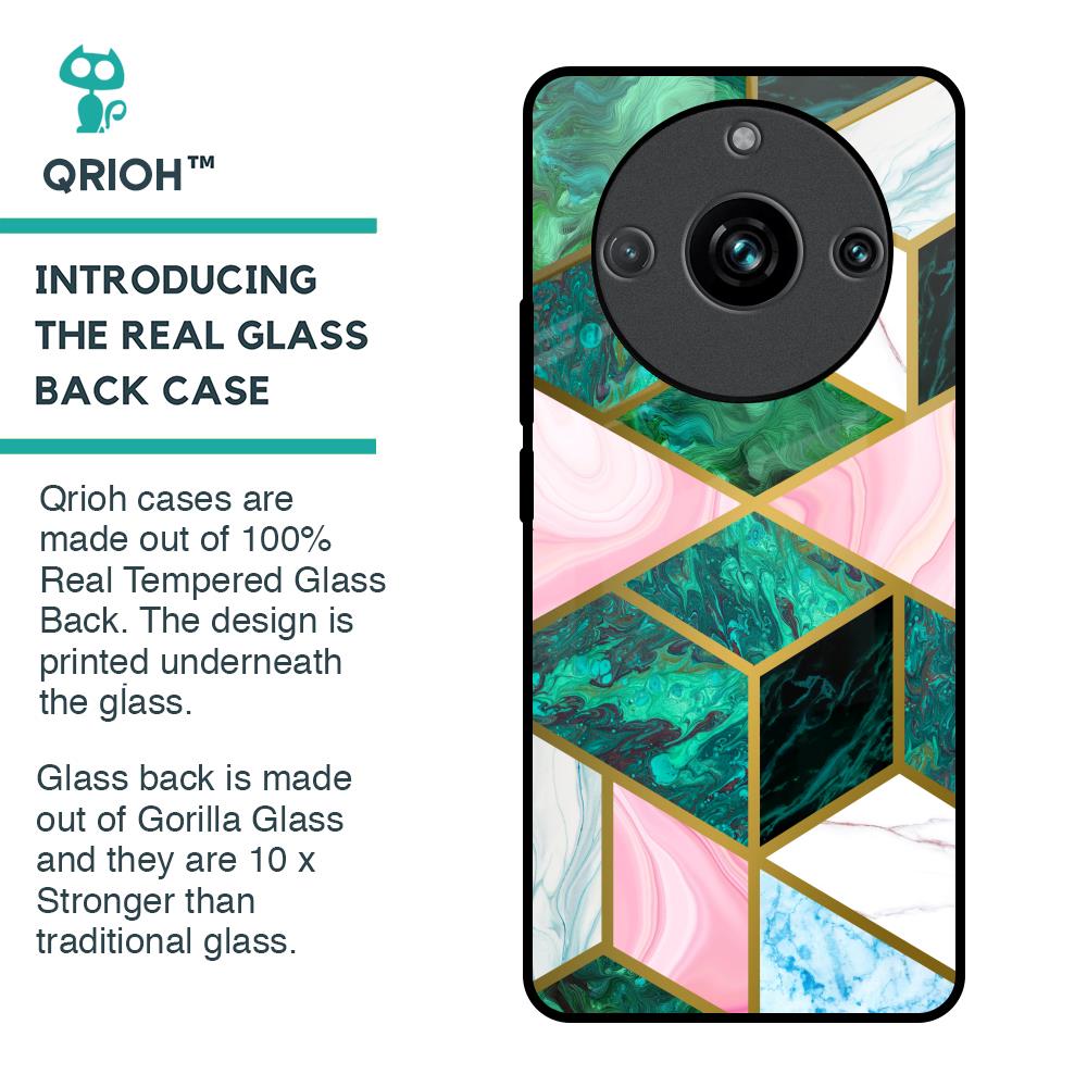 Seamless Green Marble Glass Case for Realme 11 Pro Plus 5G