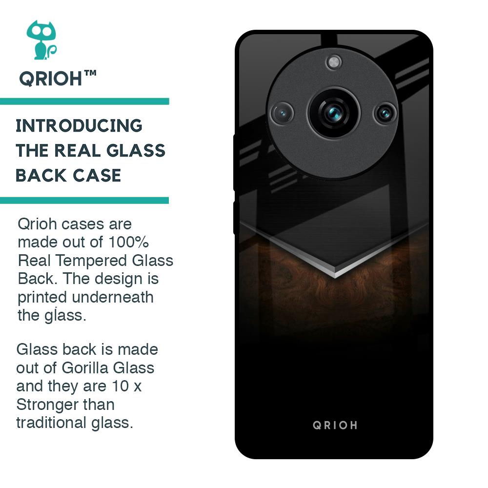Dark Walnut Glass Case for Realme 11 Pro Plus 5G