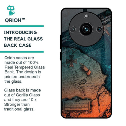 Geographical Map Glass Case for Realme 11 Pro Plus 5G