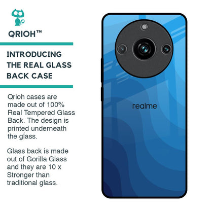 Blue Wave Abstract Glass Case for Realme 11 Pro Plus 5G