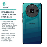 Green Triangle Pattern Glass Case for Realme 11 Pro Plus 5G