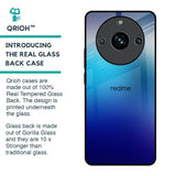 Blue Rhombus Pattern Glass Case for Realme 11 Pro Plus 5G