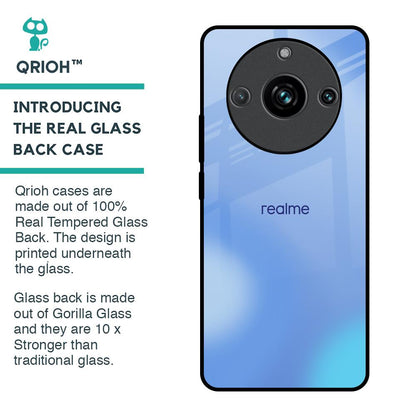 Vibrant Blue Texture Glass Case for Realme 11 Pro Plus 5G