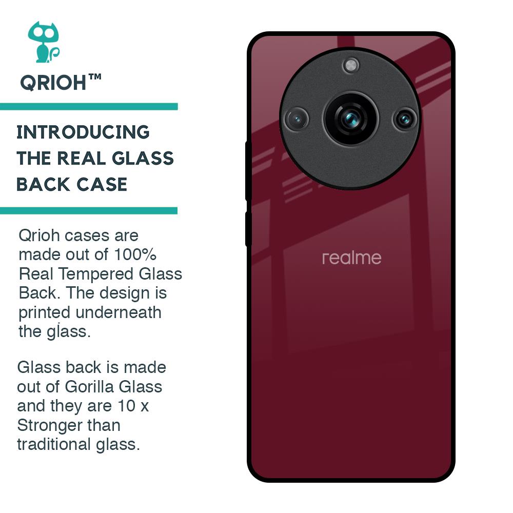 Classic Burgundy Glass Case for Realme 11 Pro Plus 5G