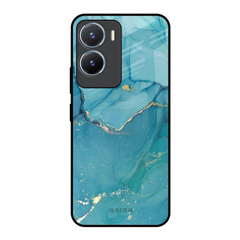 Blue Golden Glitter Vivo T2x 5G Glass Back Cover Online