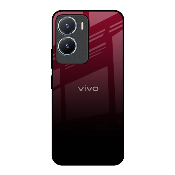 Wine Red Vivo T2x 5G Glass Back Cover