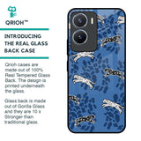 Blue Cheetah Glass Case for Vivo T2x 5G