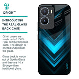 Vertical Blue Arrow Glass Case For Vivo T2x 5G