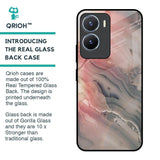 Pink And Grey Marble Glass Case For Vivo T2x 5G