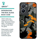 Camouflage Orange Glass Case For Vivo T2x 5G