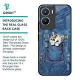 Kitty In Pocket Glass Case For Vivo T2x 5G