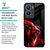 Red Angry Lion Glass Case for Vivo T2x 5G