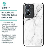 Modern White Marble Glass Case for Vivo T2x 5G