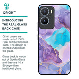 Alcohol ink Marble Glass Case for Vivo T2x 5G