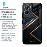 Sleek Golden & Navy Glass Case for Vivo T2x 5G