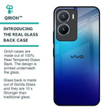 Blue Rhombus Pattern Glass Case for Vivo T2x 5G