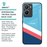 Pink & White Stripes Glass Case For Vivo T2x 5G