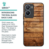 Wooden Planks Glass Case for Vivo T2x 5G