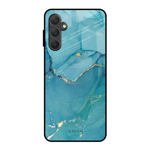 Blue Golden Glitter Samsung Galaxy F54 5G Glass Back Cover Online