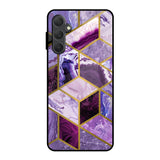 Purple Rhombus Marble Samsung Galaxy F54 5G Glass Back Cover Online