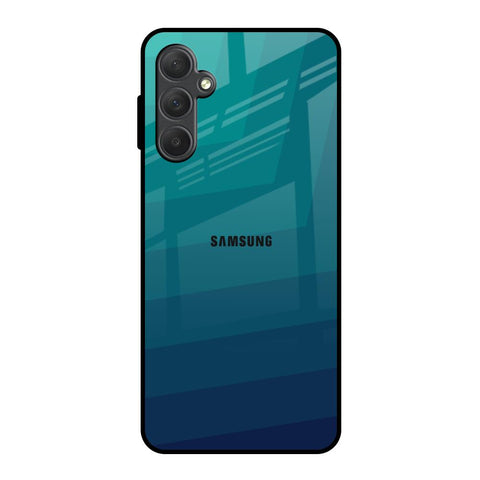 Green Triangle Pattern Samsung Galaxy F54 5G Glass Back Cover Online