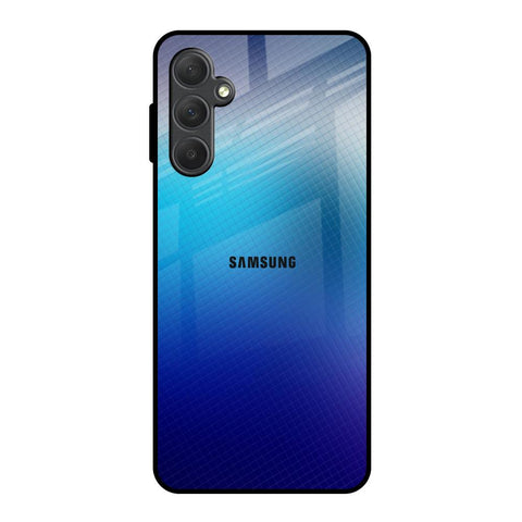 Blue Rhombus Pattern Samsung Galaxy F54 5G Glass Back Cover Online
