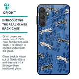 Blue Cheetah Glass Case for Samsung Galaxy F54 5G