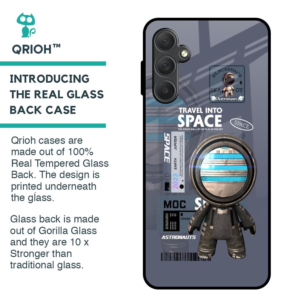 Space Travel Glass Case for Samsung Galaxy F54 5G
