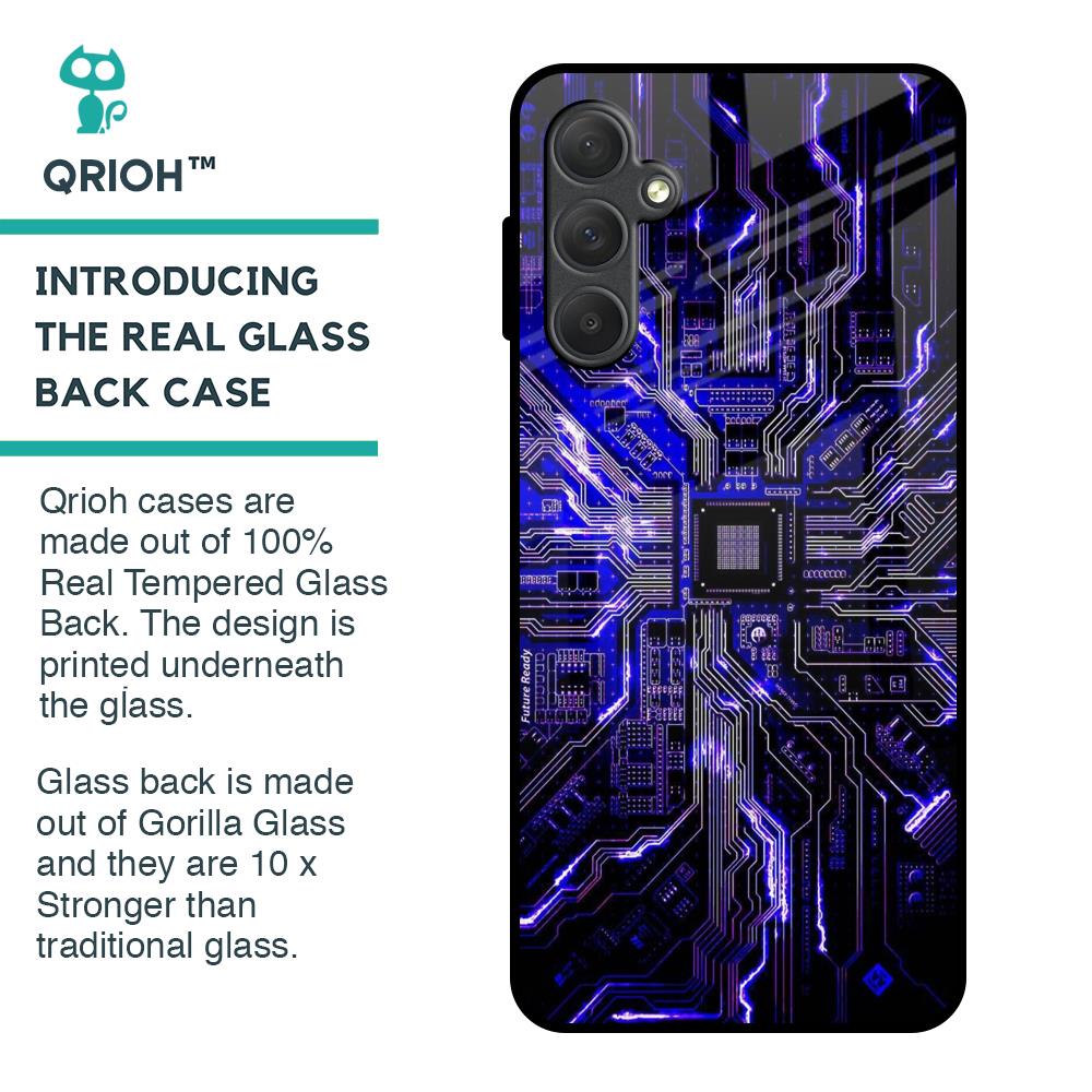 Techno Color Pattern Glass Case For Samsung Galaxy F54 5G