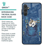 Kitty In Pocket Glass Case For Samsung Galaxy F54 5G
