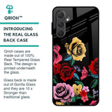 Floral Decorative Glass Case For Samsung Galaxy F54 5G