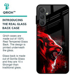 Red Angry Lion Glass Case for Samsung Galaxy F54 5G