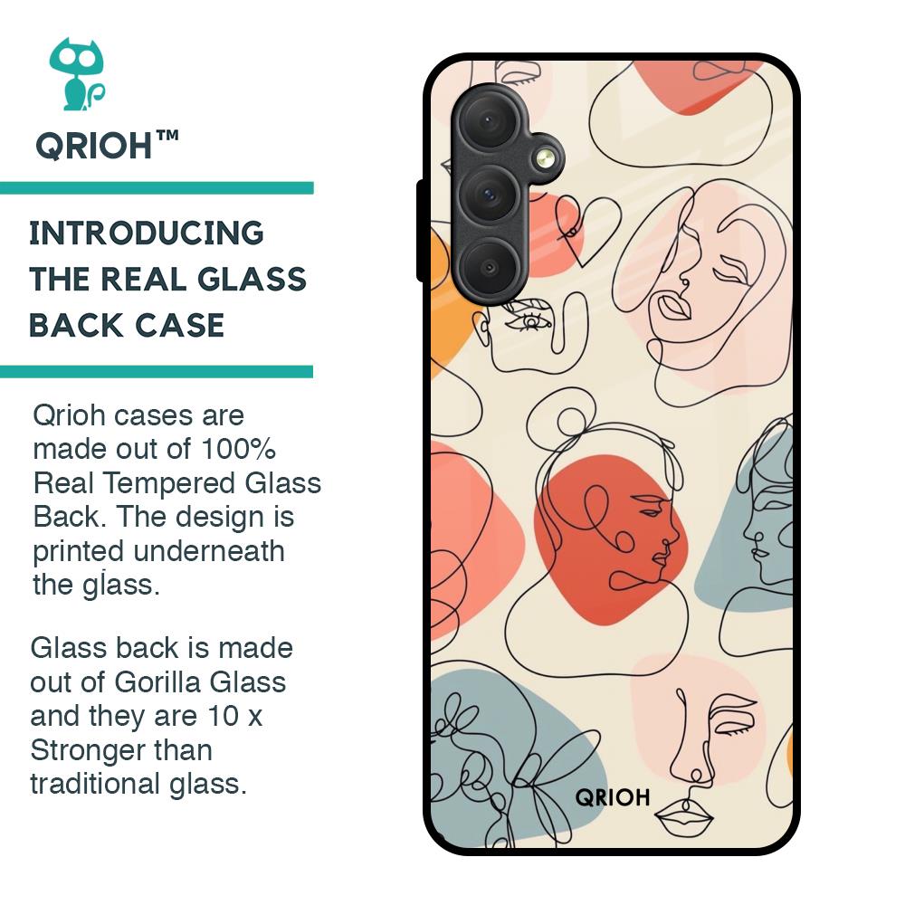 Abstract Faces Glass Case for Samsung Galaxy F54 5G