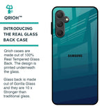 Green Triangle Pattern Glass Case for Samsung Galaxy F54 5G