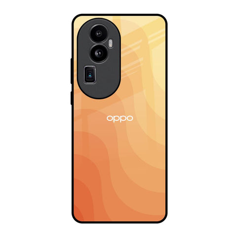 Orange Curve Pattern Oppo Reno10 Pro Plus 5G Glass Back Cover Online