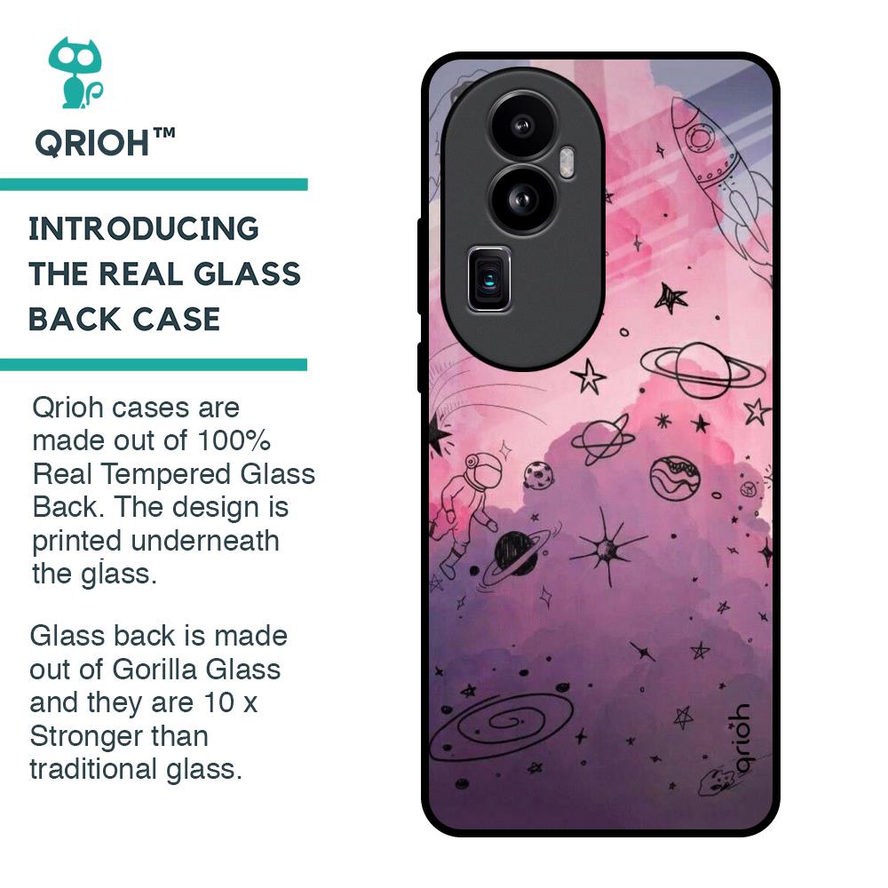 Space Doodles Glass Case for Oppo Reno10 Pro Plus 5G