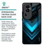 Vertical Blue Arrow Glass Case For Oppo Reno10 Pro Plus 5G