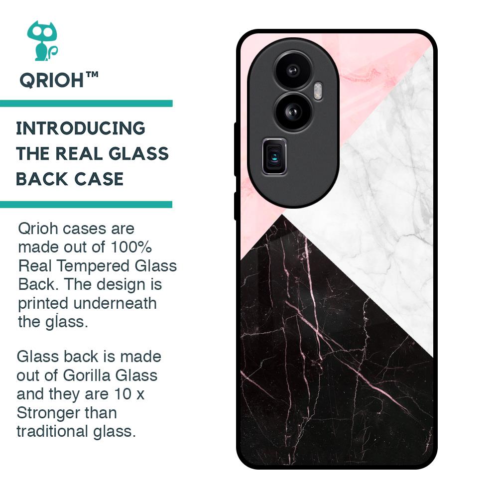Marble Collage Art Glass Case For Oppo Reno10 Pro Plus 5G
