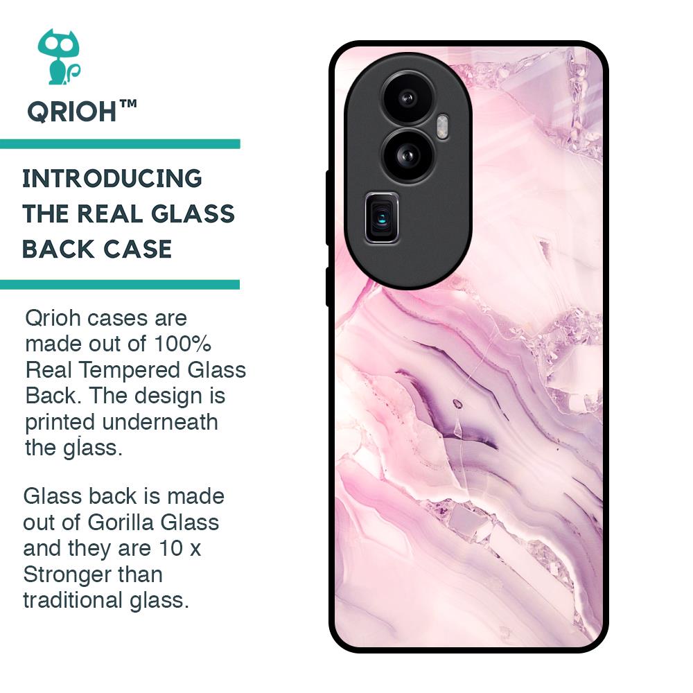 Diamond Pink Gradient Glass Case For Oppo Reno10 Pro Plus 5G