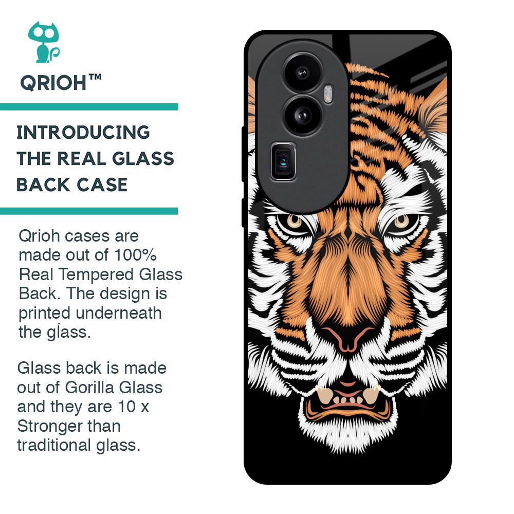 Angry Tiger Glass Case For Oppo Reno10 Pro Plus 5G