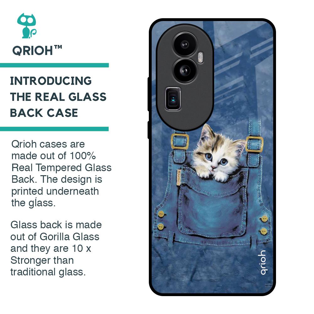 Kitty In Pocket Glass Case For Oppo Reno10 Pro Plus 5G