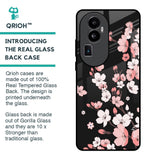 Black Cherry Blossom Glass Case for Oppo Reno10 Pro Plus 5G