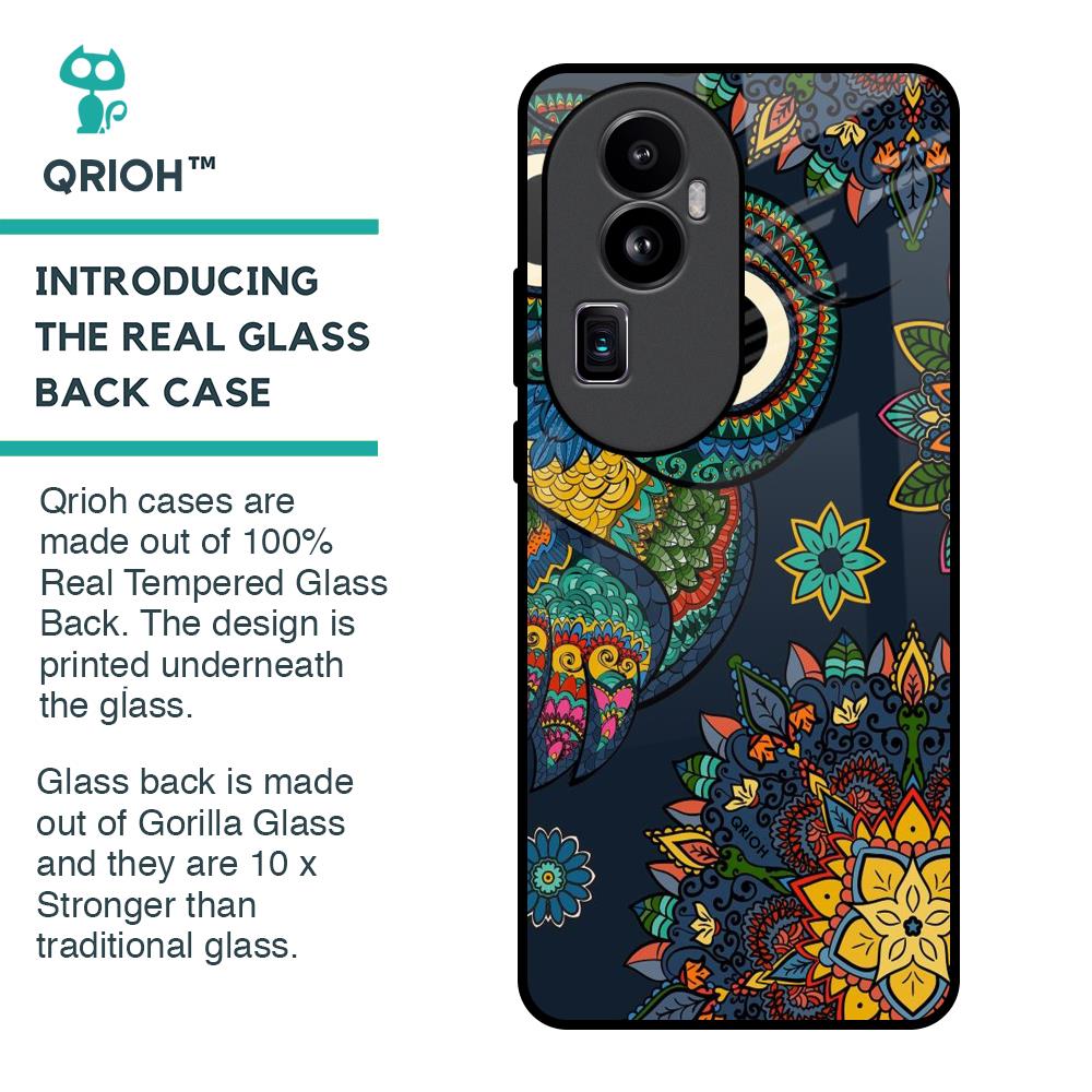 Owl Art Glass Case for Oppo Reno10 Pro Plus 5G