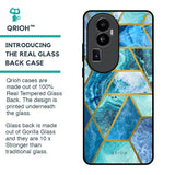 Turquoise Geometrical Marble Glass Case for Oppo Reno10 Pro Plus 5G