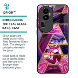 Electroplated Geometric Marble Glass Case for Oppo Reno10 Pro Plus 5G