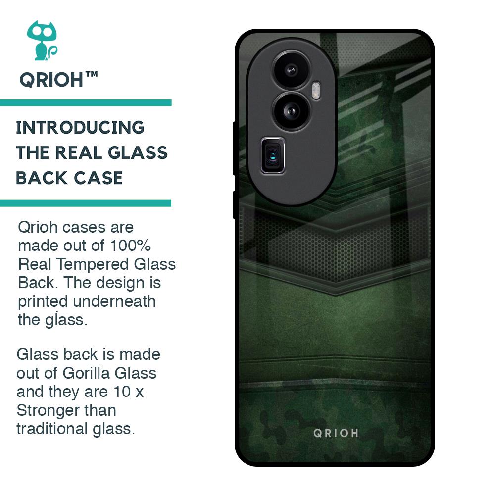 Green Leather Glass Case for Oppo Reno10 Pro Plus 5G