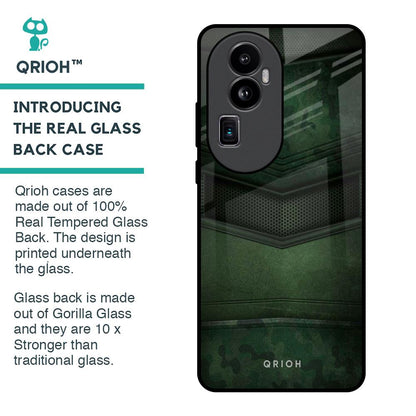 Green Leather Glass Case for Oppo Reno10 Pro Plus 5G