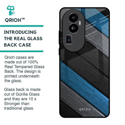 Multicolor Wooden Effect Glass Case for Oppo Reno10 Pro Plus 5G