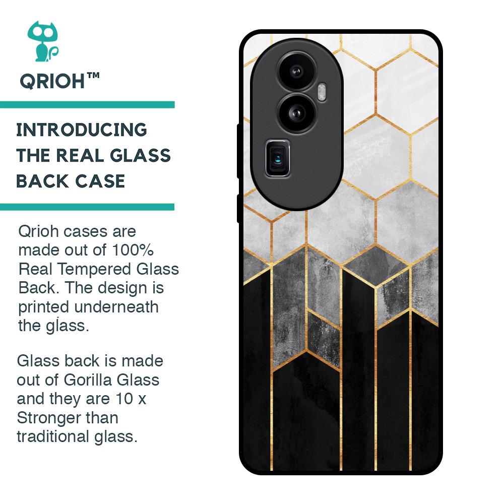 Tricolor Pattern Glass Case for Oppo Reno10 Pro Plus 5G